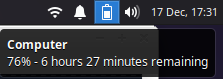 Διάρκεια ζωής μπαταρίας σε xubuntu live usb: 6 ώρες