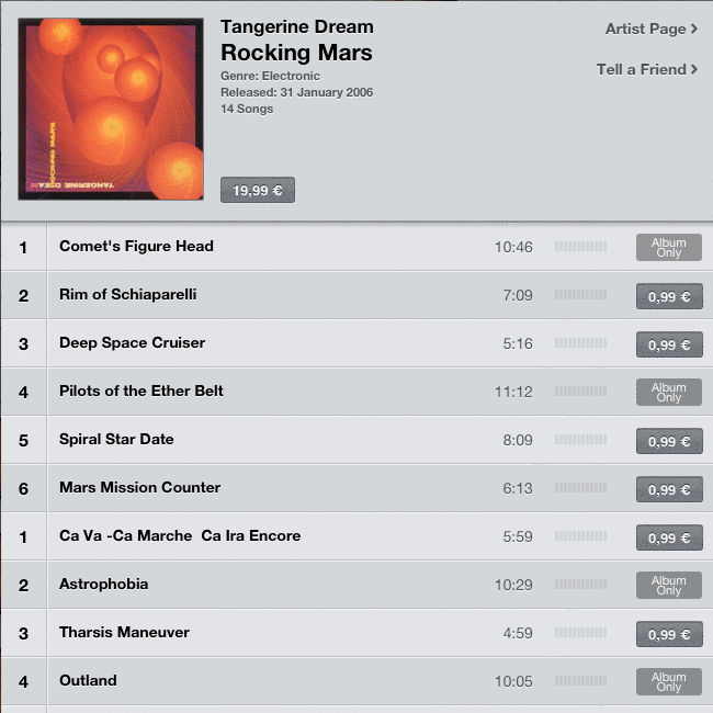 Rocking Mars by Tangerine Dream on iTunes